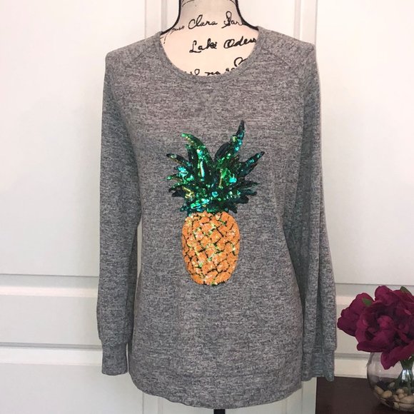 Tacera Tops - Tacera Sequin Pineapple XL Top